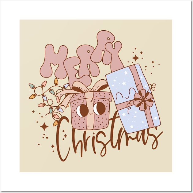 Merry Christmas Gifts Wall Art by Nova Studio Designs